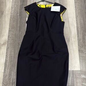 ❄️Ted Baker Black Sheath Dress Cap Sleeve Crew Neck